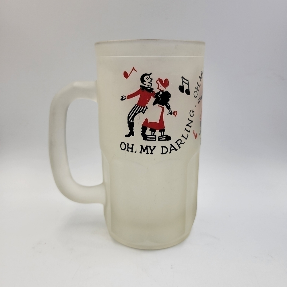 Vintage 1950’s “Oh My Darling Clementine” Frosted Mug with Handle